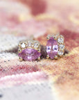 Marquise Shape Pink Sapphire & Diamond Dora Stud Earrings