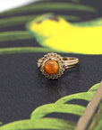 opal gemstone and brown diamond yellow gold ring designed by bena jewelry