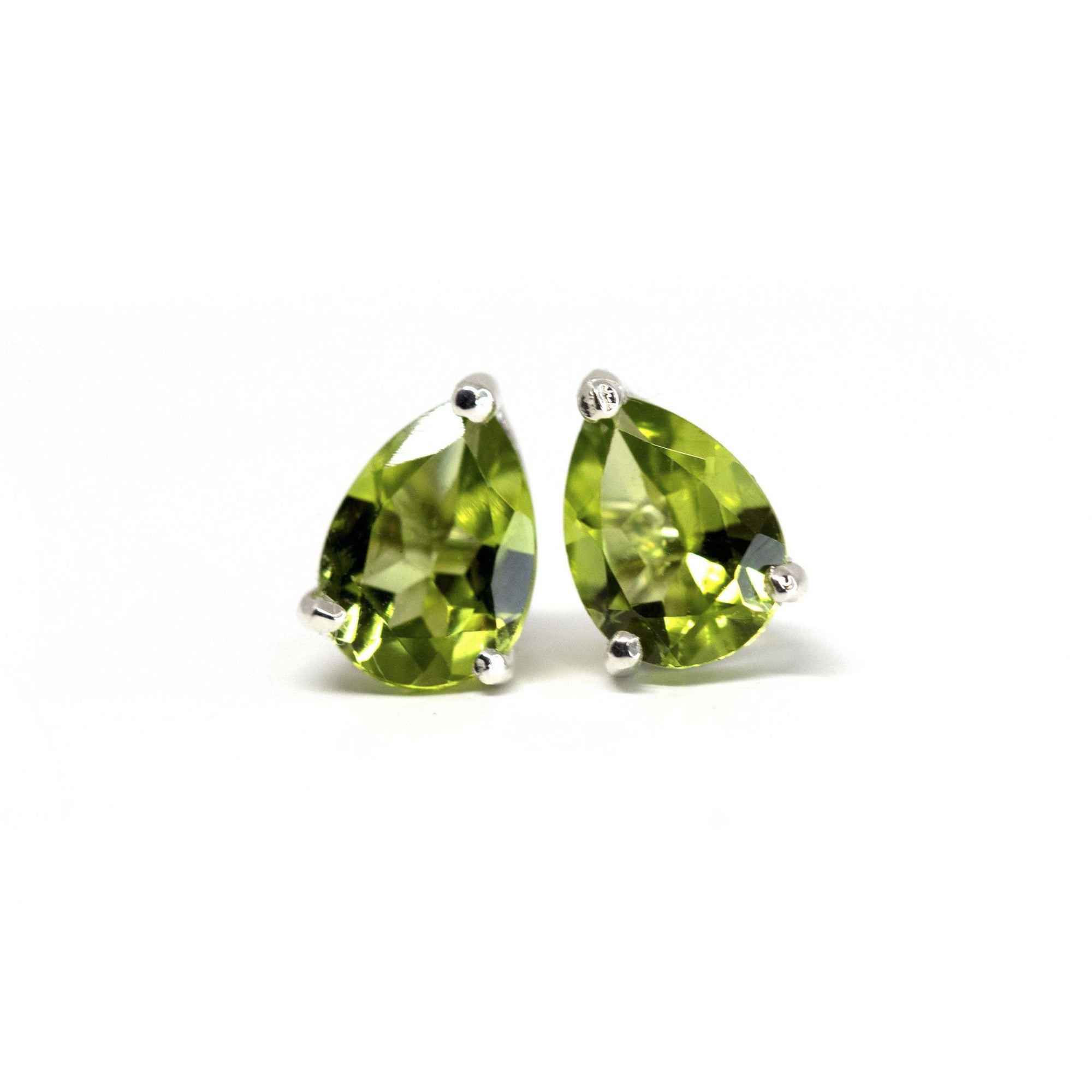 pear shape stud earrings silver jewelry made in montreal canada jewelry design bena jewelry