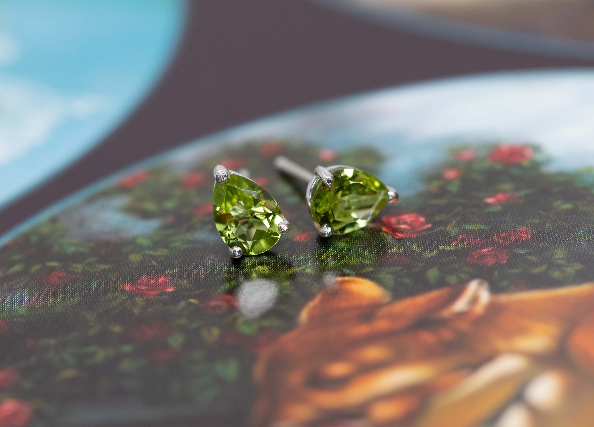 Small Peridot Stud Earrings