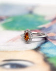 PEAR SHAPE AURA SPESSARTITE GARNET | White Gold Ring
