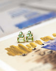 Lola Peridot & Tsavorit Gold Stud Earrings