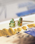 Lola Peridot & Tsavorit Gold Stud Earrings