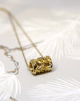 Gold Vermeil Small Pyramid Tube Chiseled Pendant