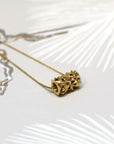 Gold Vermeil Small Pyramid Tube Chiseled Pendant