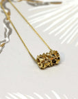 Gold Vermeil Small Pyramid Tube Chiseled Pendant
