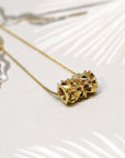 Gold Vermeil Small Pyramid Tube Chiseled Pendant