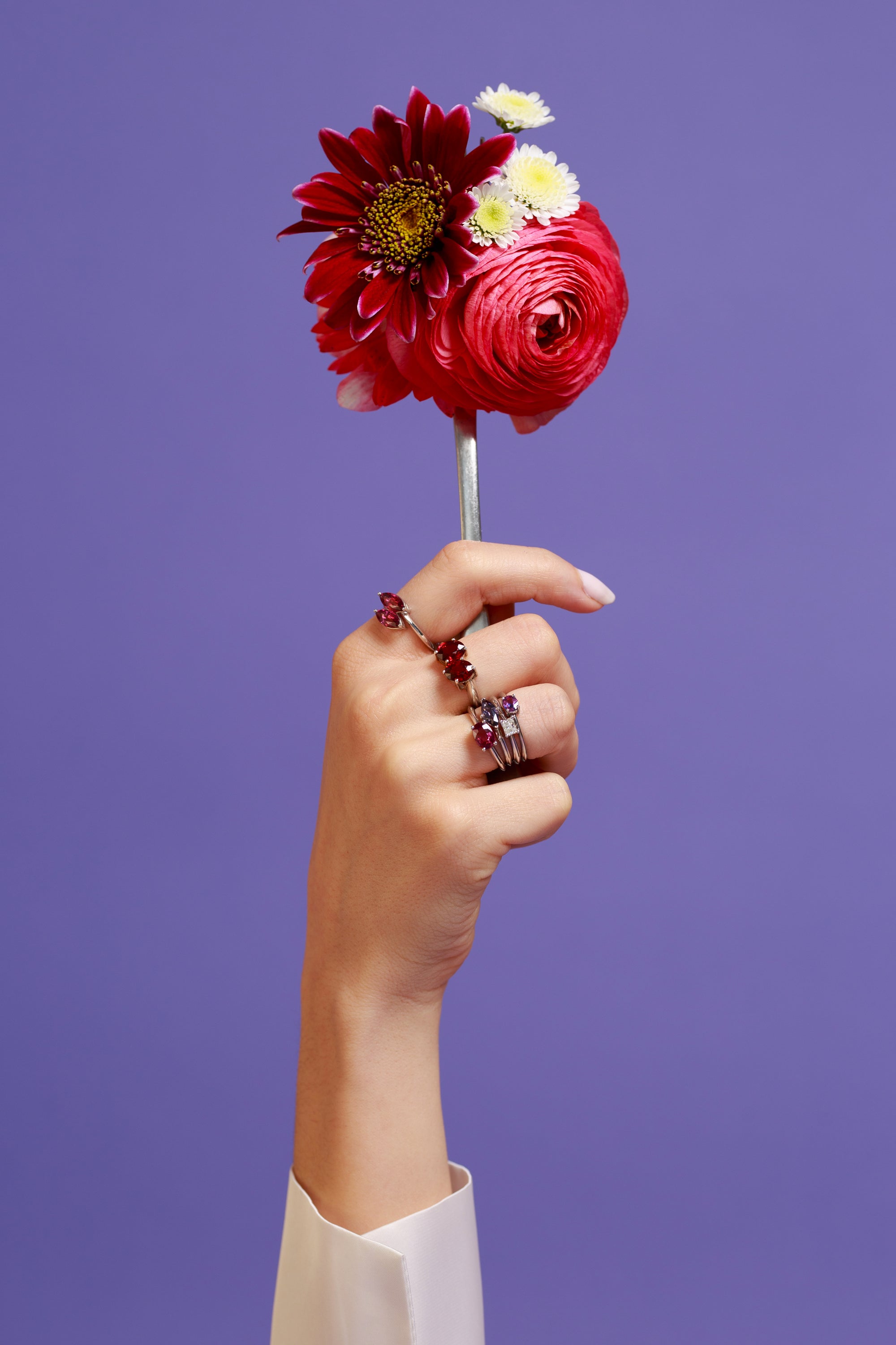 Pyrope Garnet Treat Silver Ring
