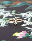 Pear Shape Diaspore Bezel Set Gold Ring