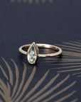 Pear Shape Diaspore Bezel Set Gold Ring