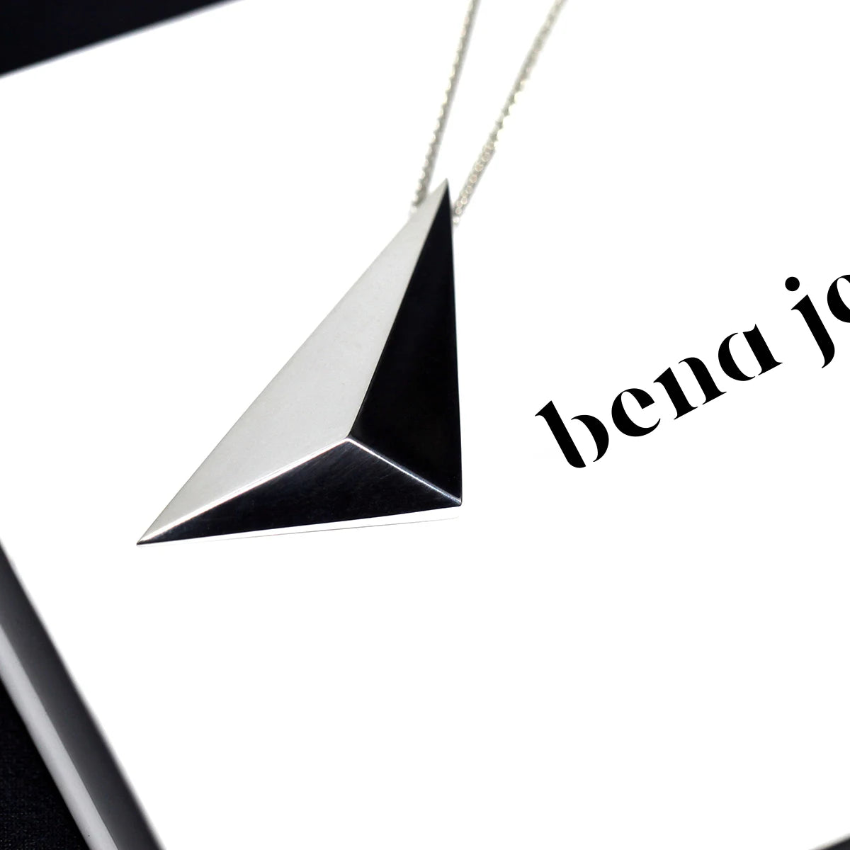 Silver Vertical Pyramid Pendant