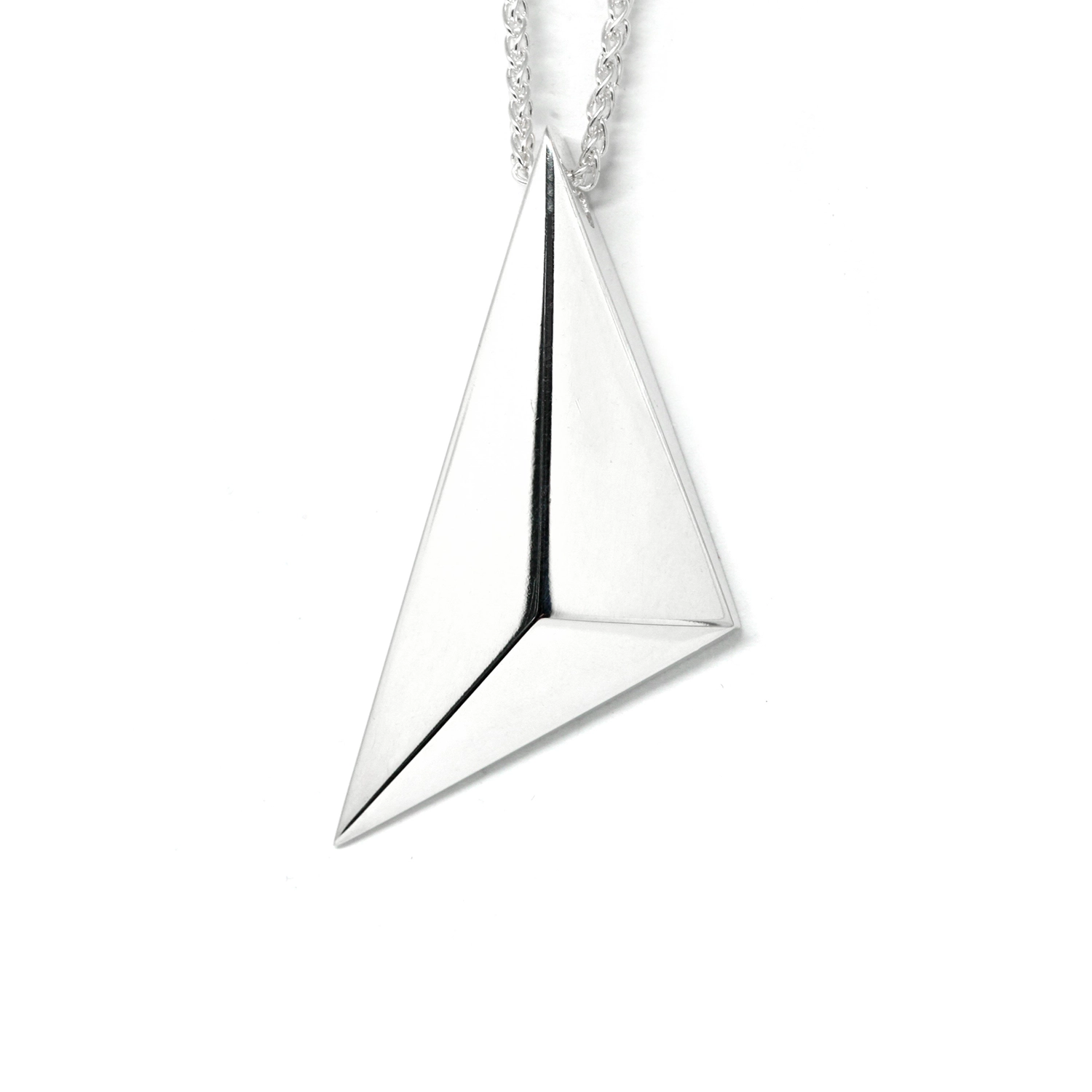 Silver Vertical Pyramid Pendant