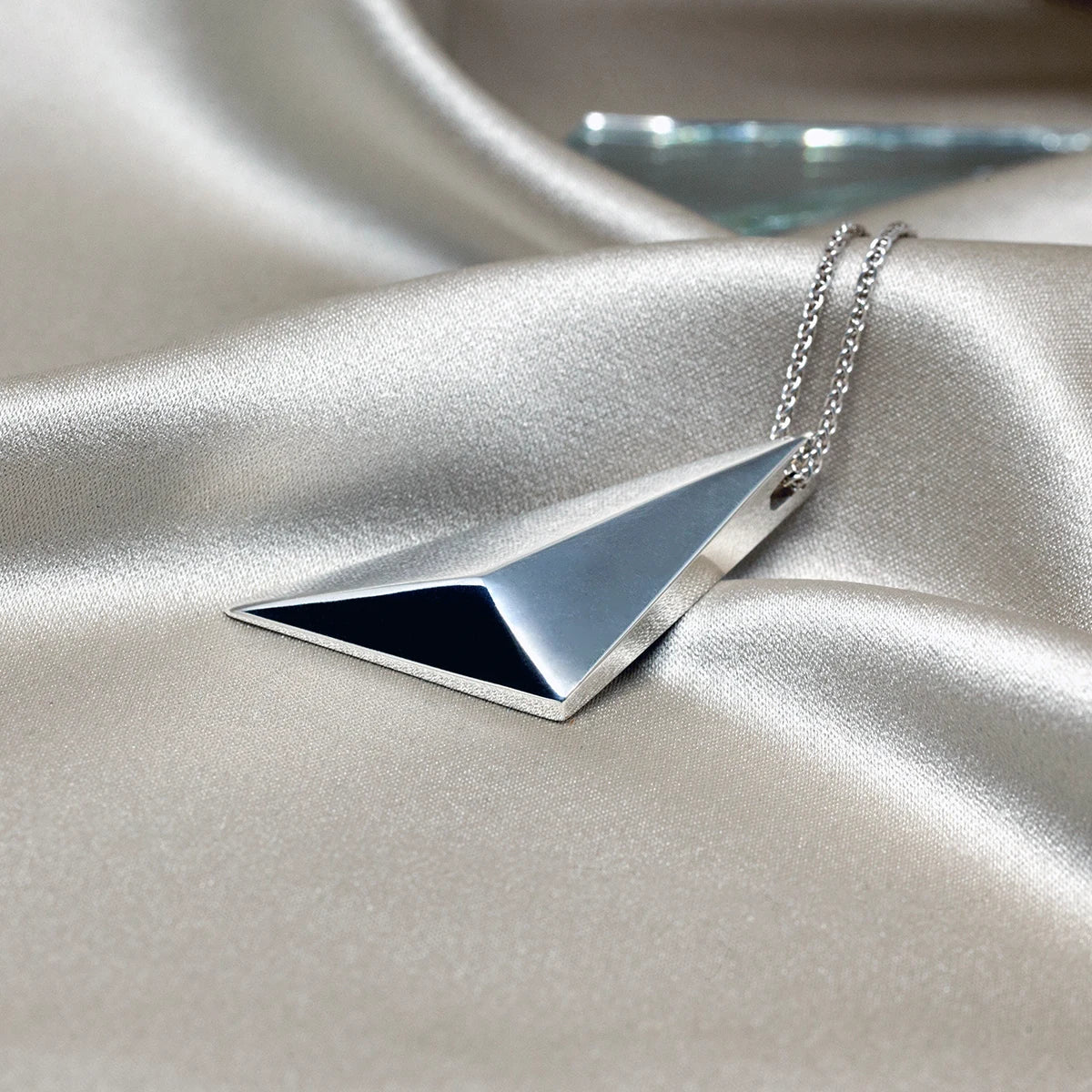 Silver Vertical Pyramid Pendant
