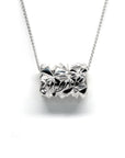 Silver Large Chiseled Pyramid Tube Pendant