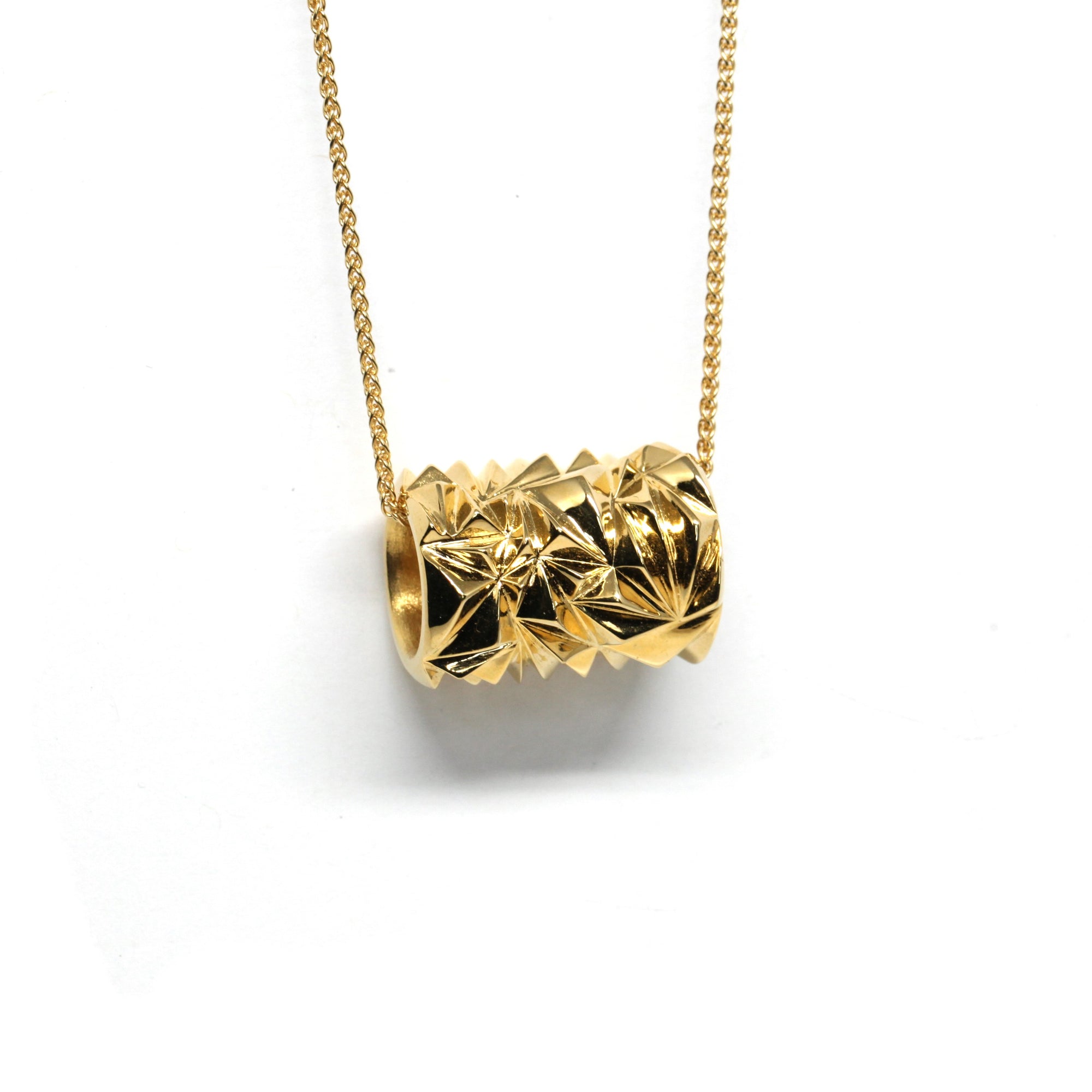 Chiseled collection Bena Jewelry Montreal fine jewelry designer tube pendant vermeil gold silver plated jewelry montreal made in canada