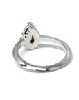 Back view of bena jewelry white gold engagement pear shape sapphire custom engagement ring handemade in montreal color gemstone and diamond bridal jewelry montreal edgy bena jewelry ethical jewelry studio montreal