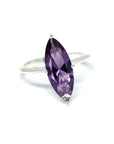Bena Jewelry custom amethyst ring purple natural gemstone cocktail ring marquise shape big bold ring purple natural gems silver coktail jewelry