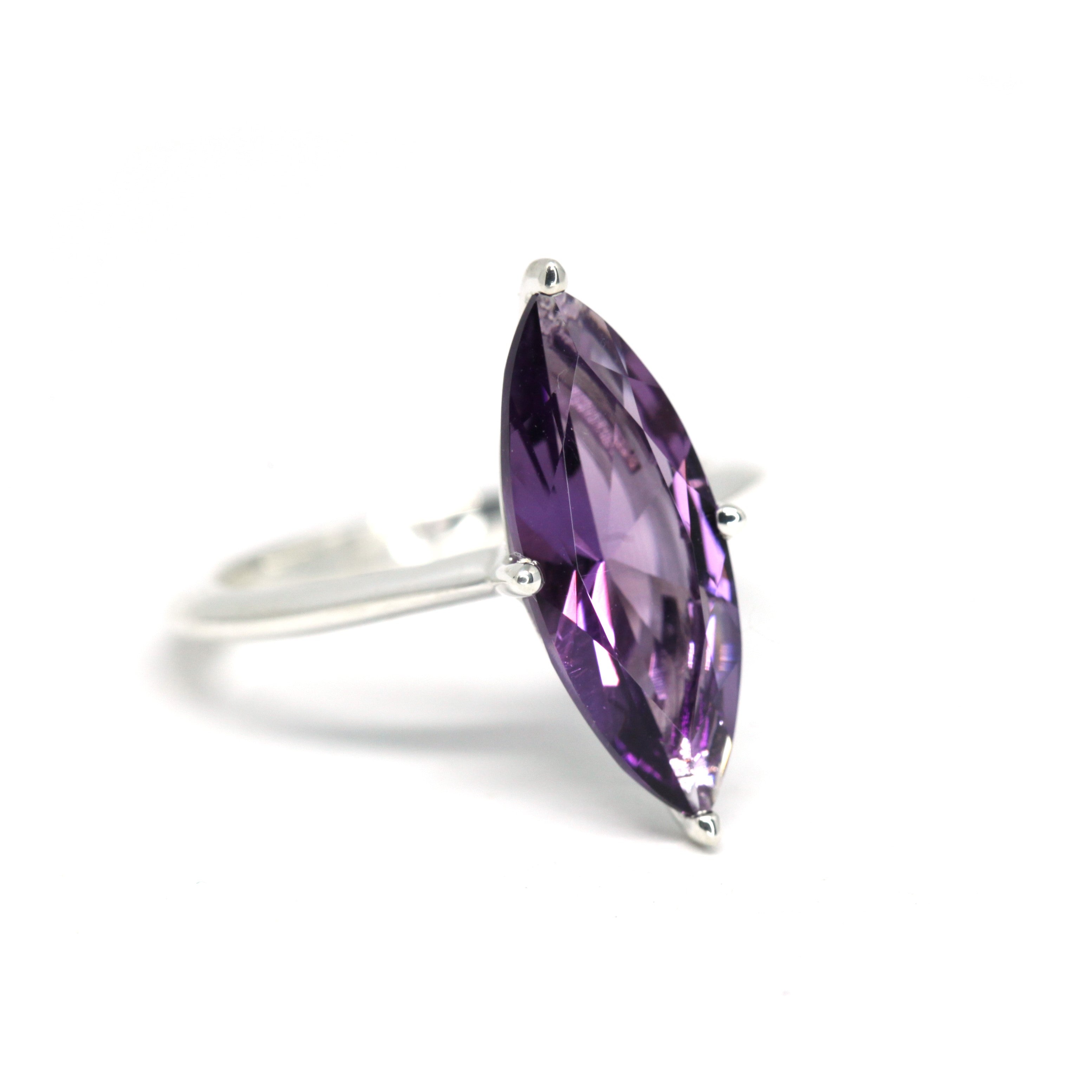 Large Marquise Cut Light Purple Amethyst Ring Bena Jewelry Designer