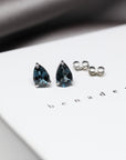 Bena jewelry edgy gemstone stud earrings handmade in montreal pear shape custom color gemstone speicalist montreal handmade in canada fine color custom gemstone jewelry montreal specialist bena jewelry edgy jewelry