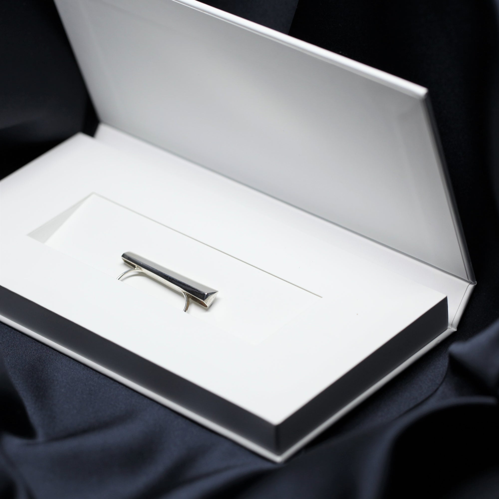 Jewelry Box Short Double Finger Silver