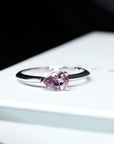 Pear cut malaya spinel gemstone white gold ring gemstone gold ring bena jewelry montreal garnet engagement ring custom made drop shape minimalist gold ring montreal handmade garnet fine jewelry