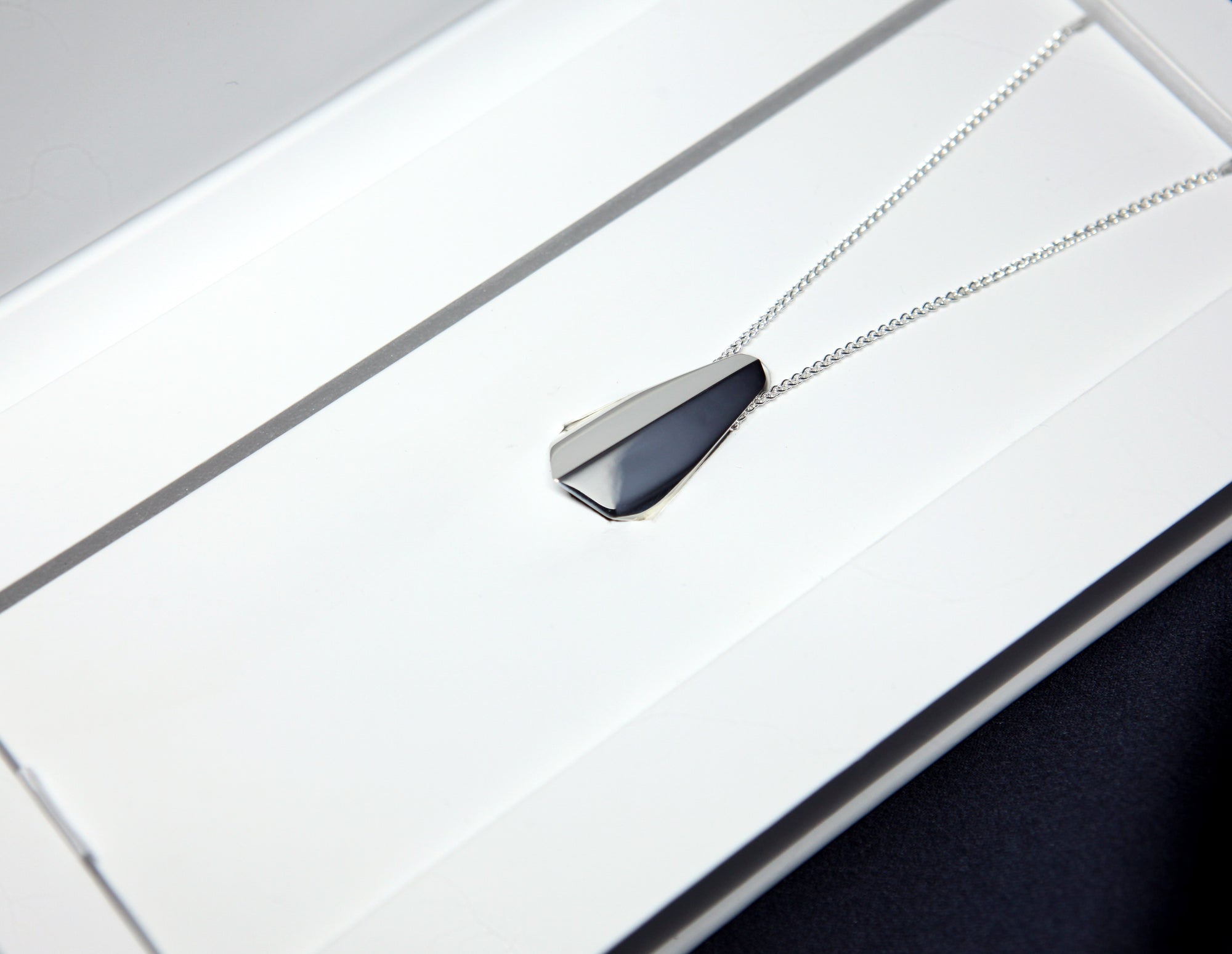 Jewelry box statement sterling silver pendant