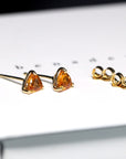 yellow gold stud earrings bena jewelry orange sapphire