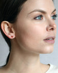 Tangerine Cushion Gold Single Stud Earring
