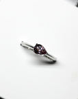 Pear cut malaya spinel gemstone engagement ring montreal white gold ring gemstone gold ring custom made colored gemstone jewelry bridal colored gemstone jewelry montreal made in canada fine jewelry