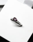 custom made garnet engagement ring montreal Pear cut malaya spinel gemstone white gold custom ring natural pink gemstone gold bridal jewelry colored gemstone ring little italy jewelry montreal