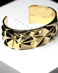 Side view of Chiseled Collection Bena Jewelry Bold Barcelet Vermeil Gold Silver Plated Custom Jewelry Designer Little Italy Jeweler Montreal Made in Canada