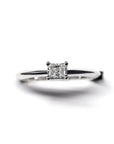 White Gold Ring Radiant Diamond - 0.30 ct