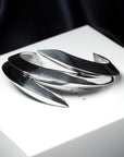 top view of edgy silver bracelet montreal handmade cocktail jewelry bena jewelry designer montreal little italy jewelry garlerie