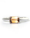 Zircon Baguette Shape Fire Orange Gold Ring