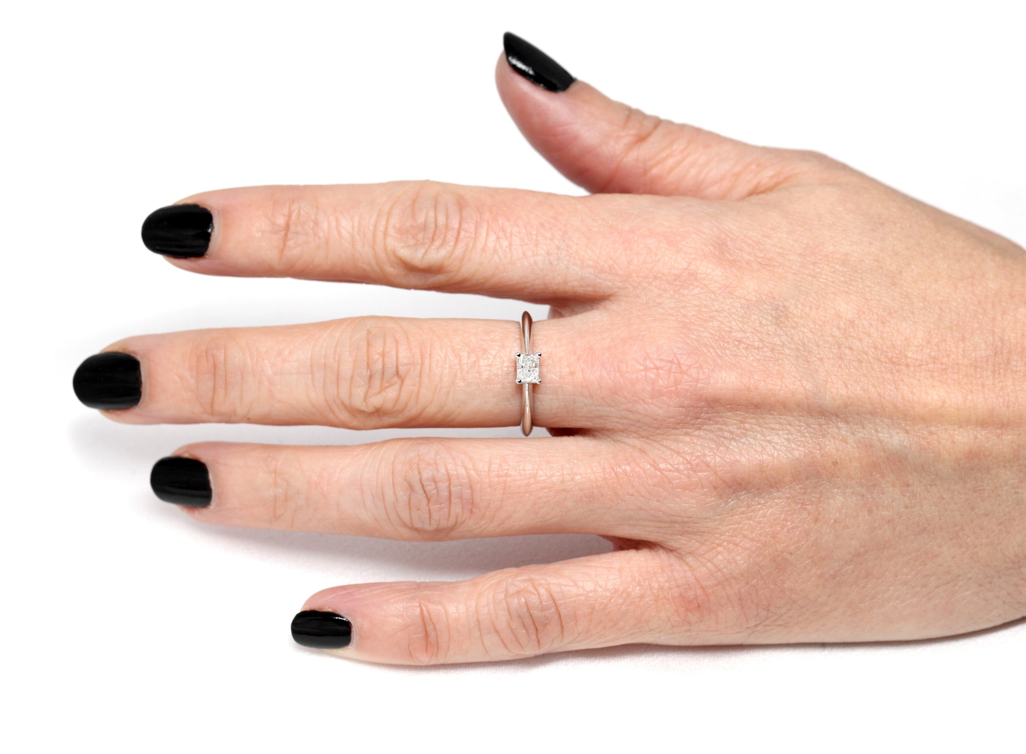 White Gold Ring Radiant Diamond - 0.30 ct