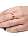 Zircon Baguette Shape Fire Orange Gold Ring