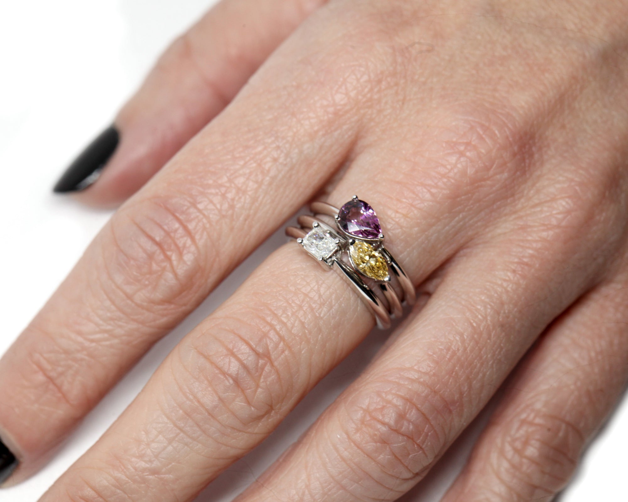 White Gold Ring Radiant Diamond - 0.30 ct