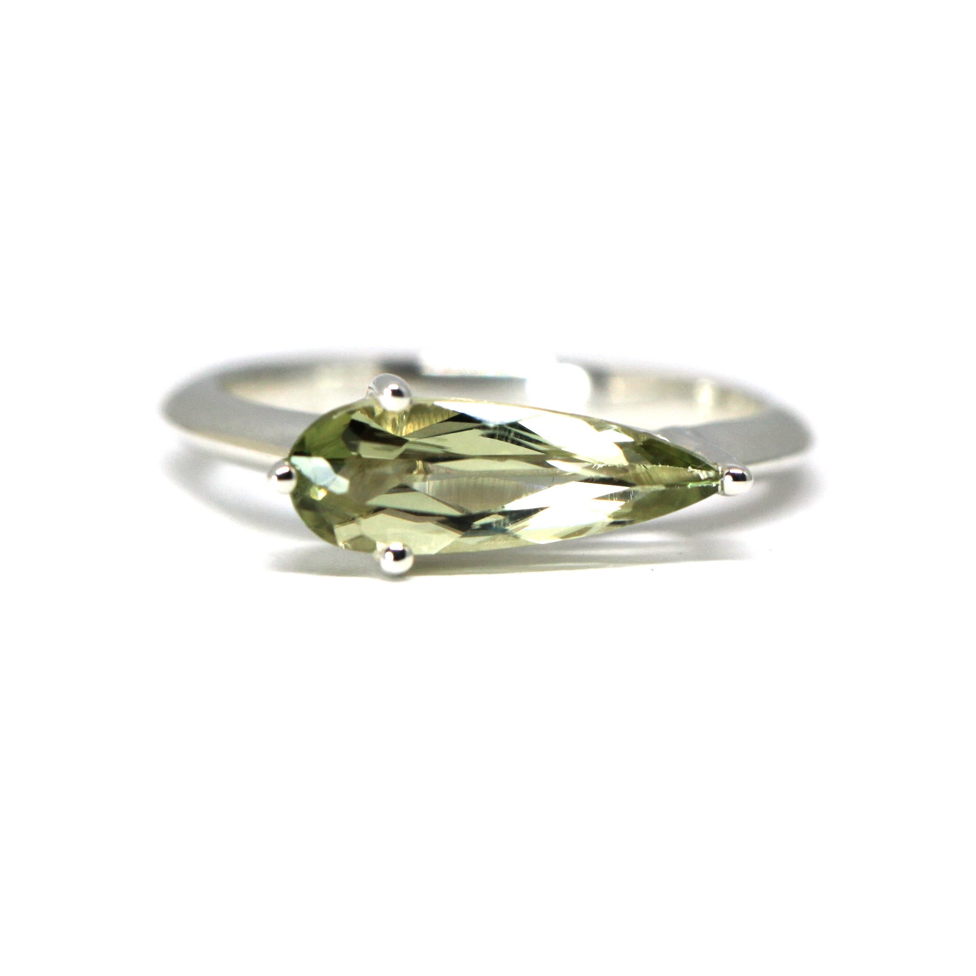 Rare Diaspore Large Pear Silver Ring