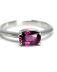 Garnet Engagement Ring Natural Pinkish Red Oval Gemstone Gold Ring Custom Bridal Color Gemstone Jewelry natuel Jewelry Natural Color Red Gemstone Ring Bena Jewelry Handmade in Montreal Fine Jewlery Little Italy