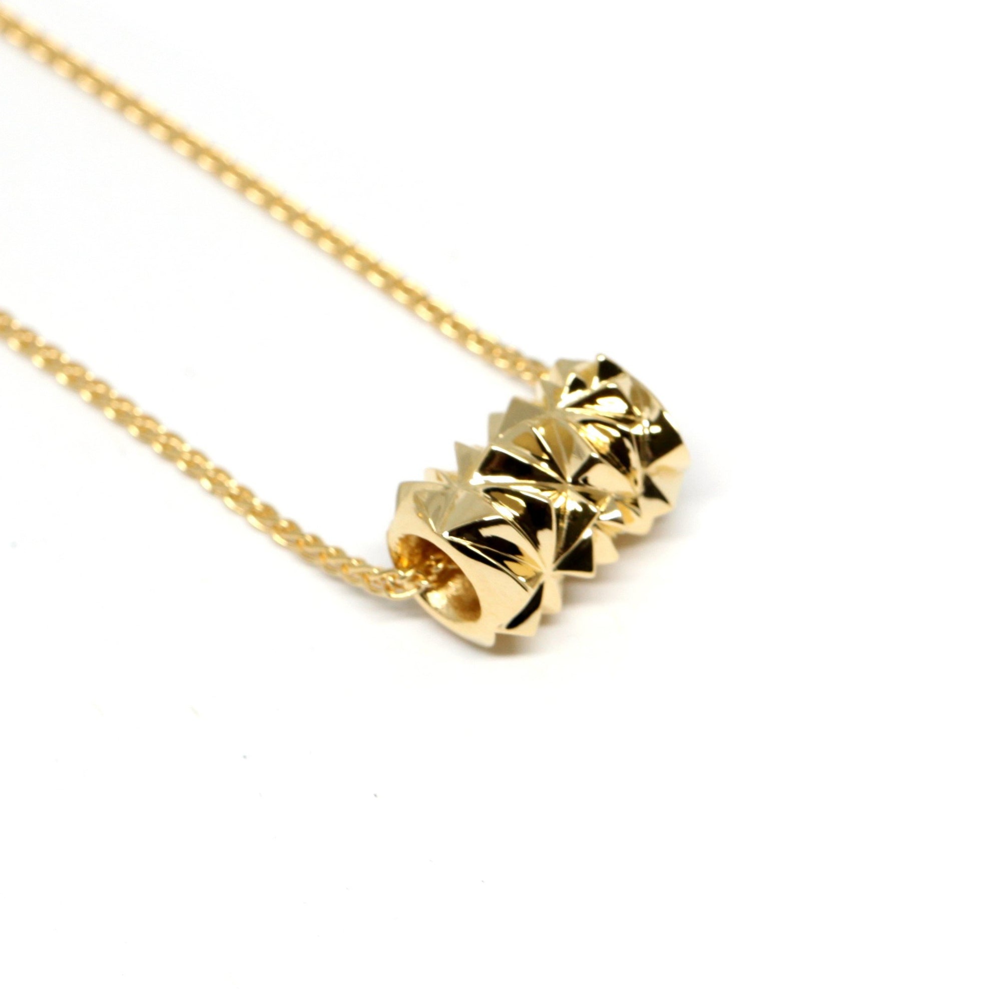 Vermeil gold pendant Chiseled bena jewelry edgy pendant silver gold plated minimalist jewelry design montreal made in canada