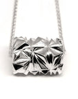 Silver Large Chiseled Pyramid Tube Pendant