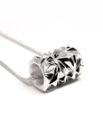 Silver Large Chiseled Pyramid Tube Pendant