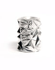 Silver Large Chiseled Pyramid Tube Pendant