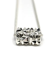 Silver Small Chiseled Pyramid Tube Pendant