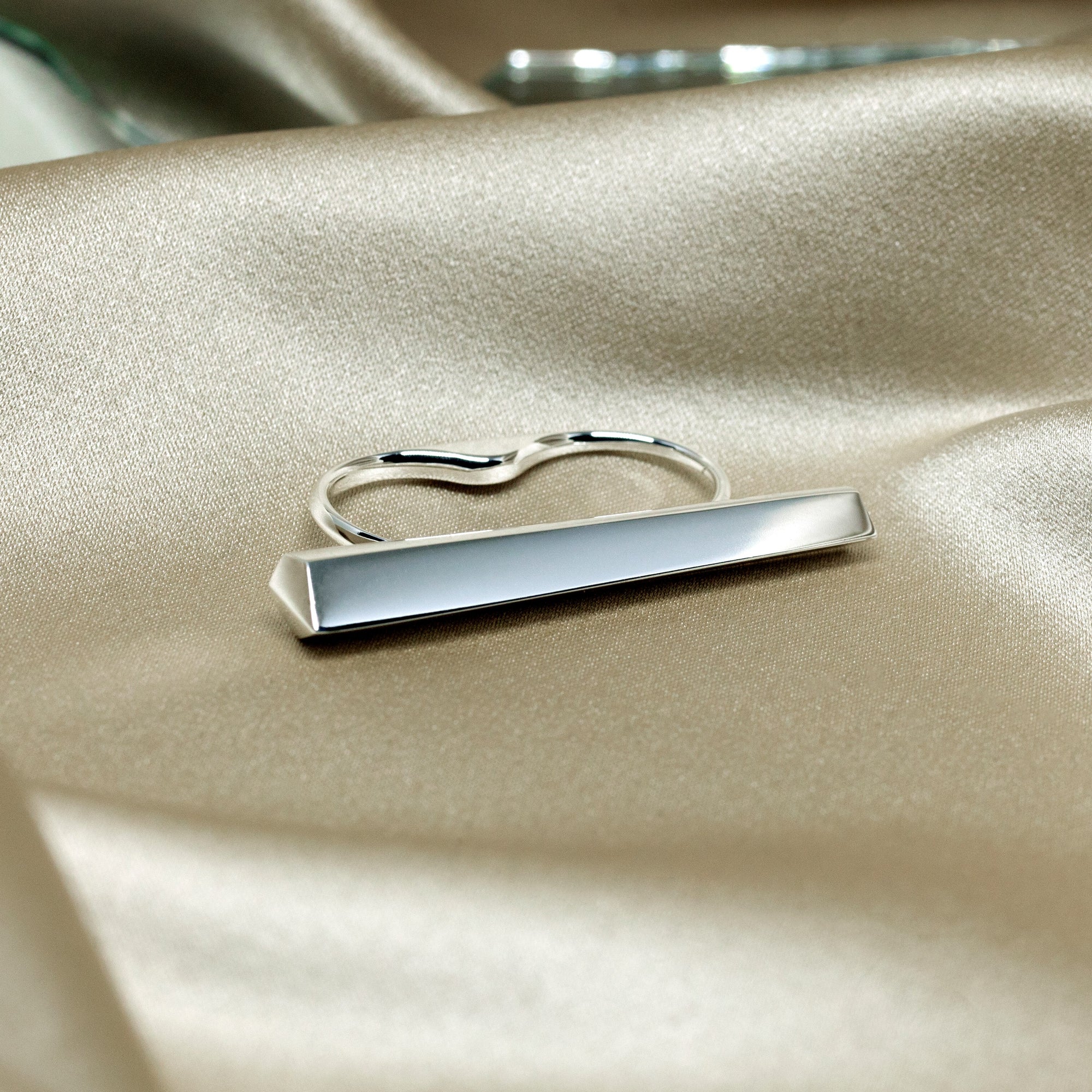 Short Double Finger Silver Fine Jewelry Modern design Jewelry Designer
