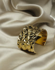 Statement bracelet. Gold plated, silver jewelry bena jewelry montreal fine custom bridal design cocktail jewelry chiseled collection montreal made in canada