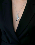 Silver Vertical Pyramid Pendant