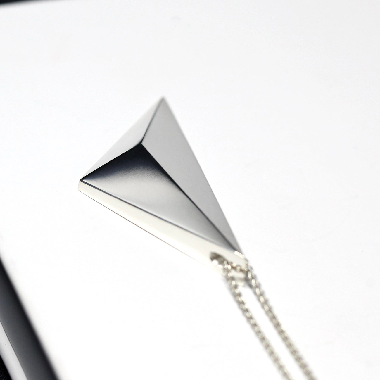 Silver Vertical Pyramid Pendant