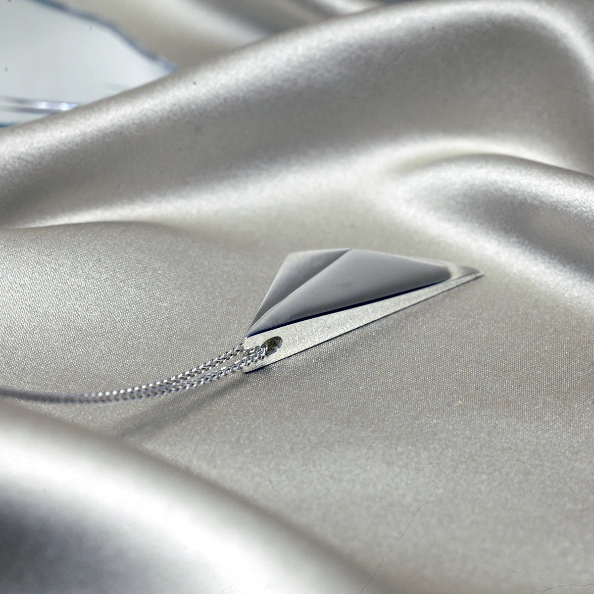 Silver Vertical Pyramid Pendant
