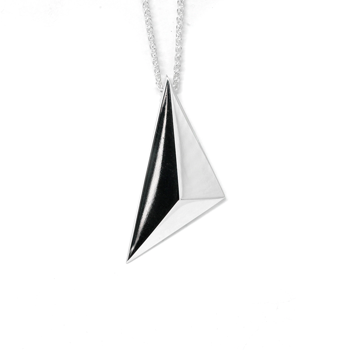 Silver Vertical Pyramid Pendant